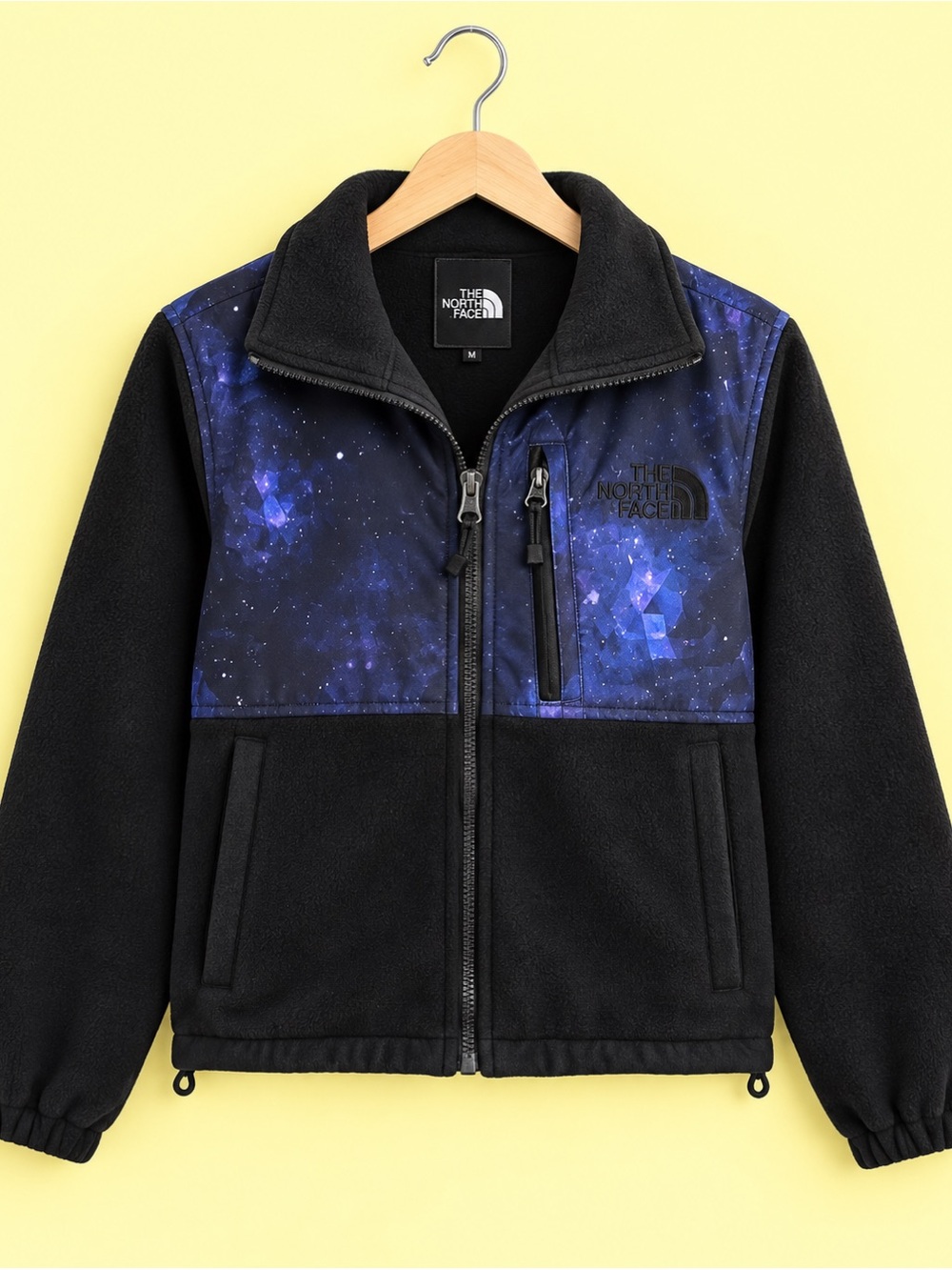 The North Face Black Fleece Jacket with Blue Galaxy Panels